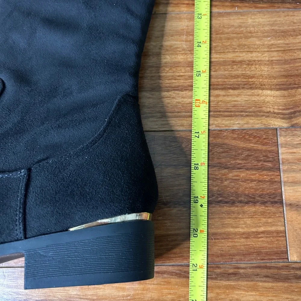Worthington Black Over The Knee Boots Gold Accent Detail‎ Women's